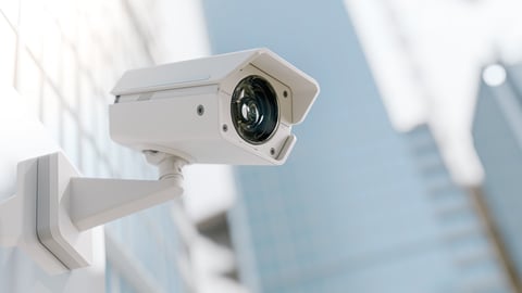 CCTV camera installed on wall of the building for surveillance